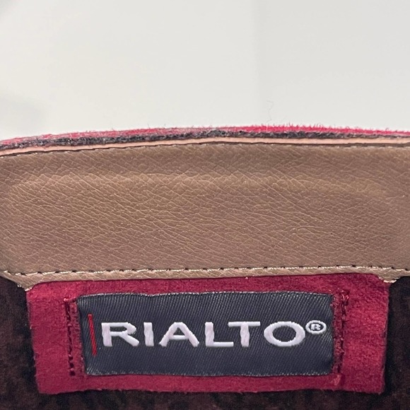 Rialto Red Cordelia Patchwork Boots Zipper Suede High Heel Knee High Almond 8M 8 - Picture 5 of 9